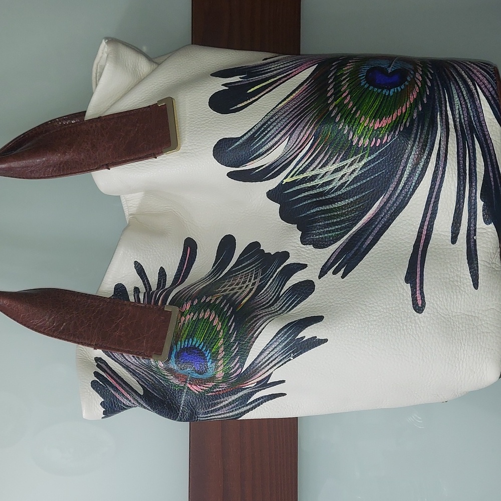 Elliott Lucca Leather Peacock tote